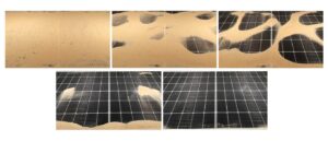 Step by step cleaning of a module using structure-borne sound