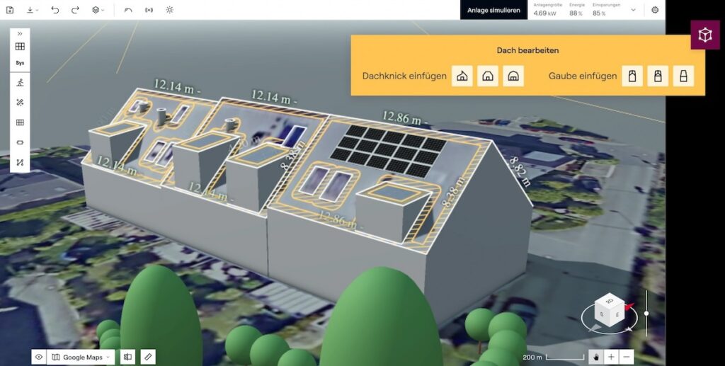 Aurora Solar, Planungssoftware, Screenshot